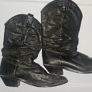 Black Leather Cowboy Boots
